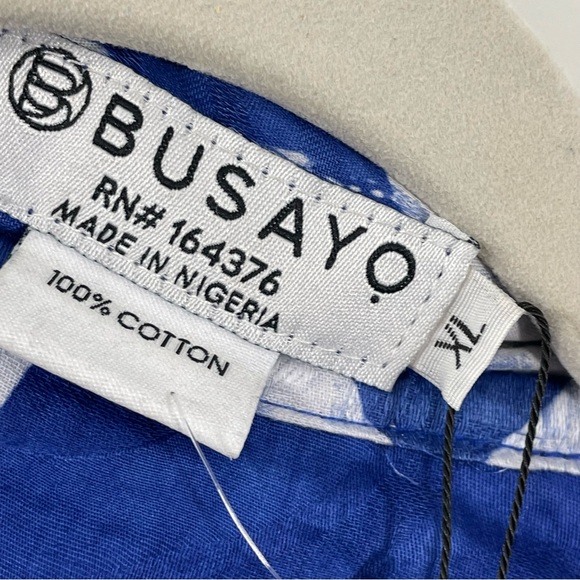 NWT BUSAYO Obi Front-Zip Batik Blue Jumpsuit with Pockets Size XL - Picture 6 of 8